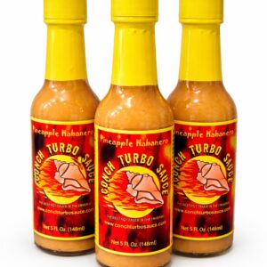 Conch Turbo Sauce - Pineapple Habanero -3 Pack 5 oz bottles